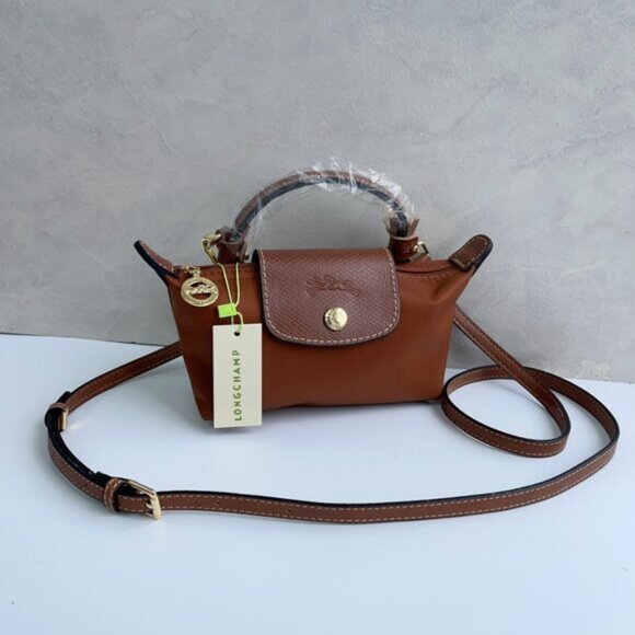Longchamp Brown Mini Bag with Gold Details - Picture 1 of 7